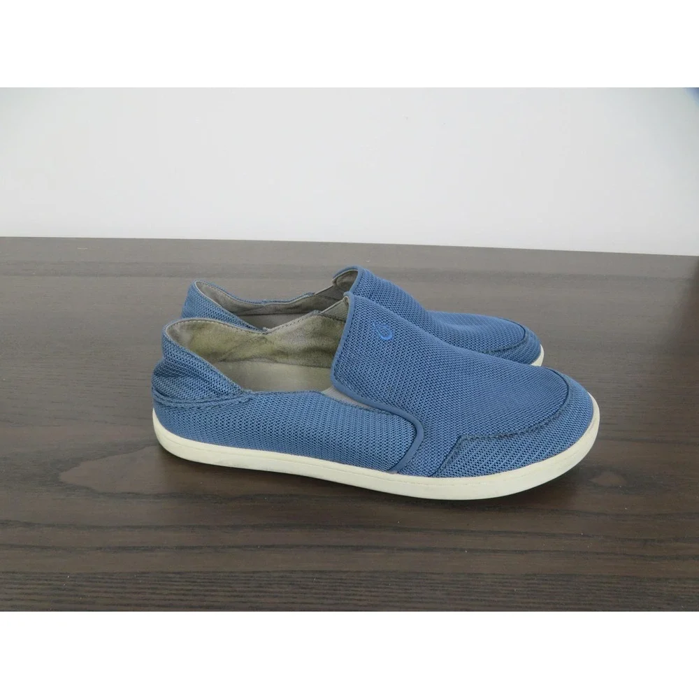 OluKai Nohea Mesh Shoes Mens Size 11 Blue Slip On Loafer Comfort Casual